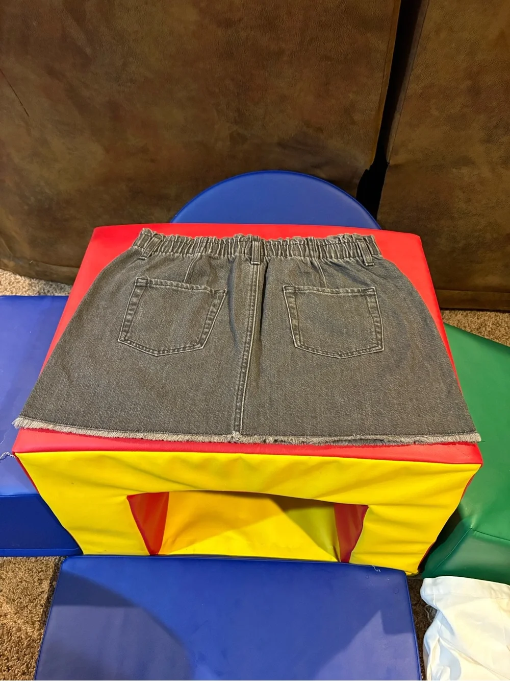 SO Girls Plus Black Denim Paperbag Skirt - Picture 2 of 3